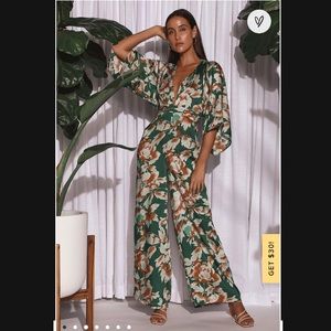 NWT Lulus Bell Sleeve Wide-Leg Jumpsuit